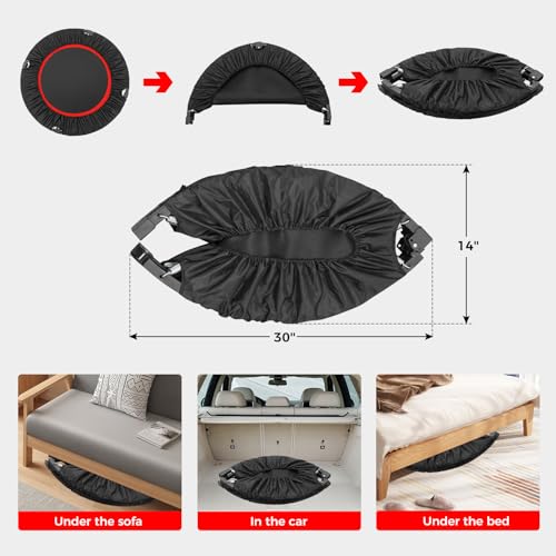 40"/48" Rebounder Trampoline for Adults Mini Trampoline for Adults and Kids Exercise Rebounder with Bar Fitness Trampoline Indoor Height Adjustable Max Load 330/440lbs - color: Red-40in