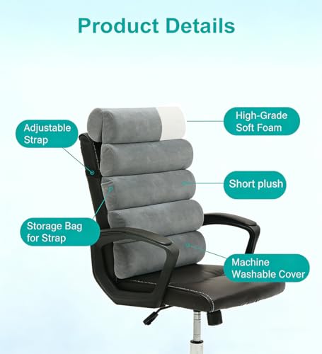 Lumbar Support Pillow for Office Chair,Computer/Desk Chair/Couch,Sitting on Bed,Back Support Adjustable for Chair,Patented 6-fold semicircular Back Cushion (Short Velvet Cover)