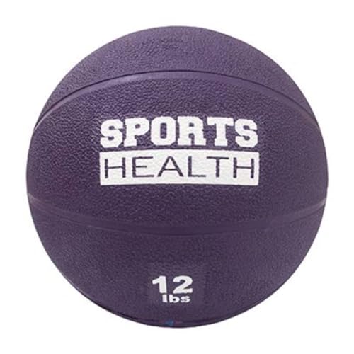 Sports Health™ - Medicine and Exercise Ball, Durable Rubber & Consistent Weight Distribution; for Strength, Balance, and Core Training - Textured Surface for Increased Grip - size: 12 lbs
