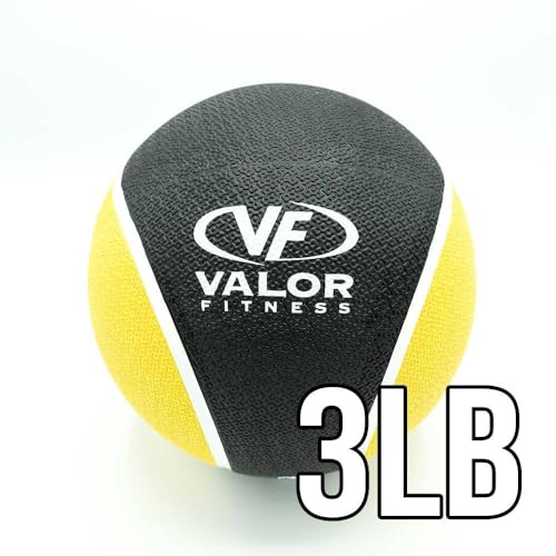 Valor Fitness Weighted Medicine Balls Handheld Rubber Med Ball Weights for Core Training Balance Ab Workout Equipment Home Gym Exercise