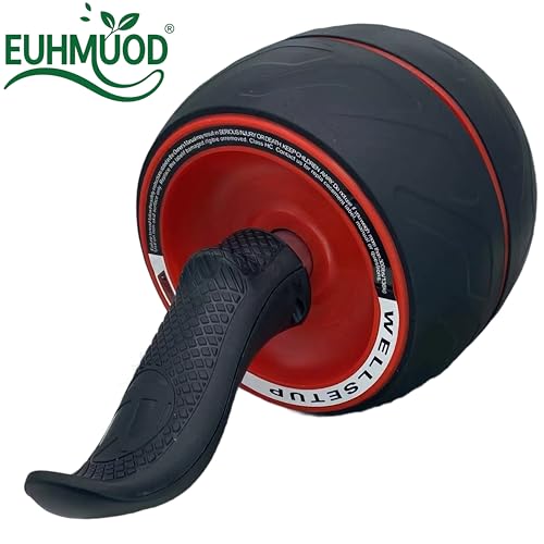 Ab Roller Wheel with Built-in Spring Resistance, Ergonomic Core Workout Equipment for Home Gym, Dual-Wheel Design & Non-Slip Grips - 300lb Capacity