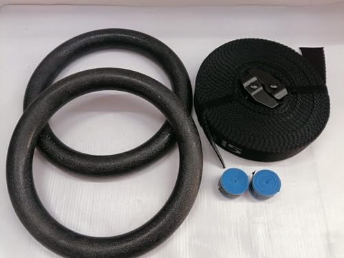 Gym Rings with 990 lbs Load Capacity, Adjustable Buckle Straps for Men and Women Cross-Training Workout, Exercise, StrengthTraining, Gymnastics, Bodybuilding (Set of 2)