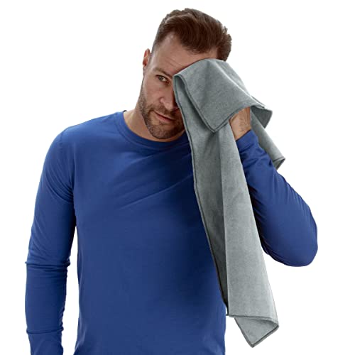 Wonder Towel - Ultra Absorbent Luxury Fitness Workout Towel, Microfiber Cooling Towel for Face and Neck, Quick Drying, Soft to Touch, Exercise at Home or Gym, Great for Yoga,16x28, Light Grey