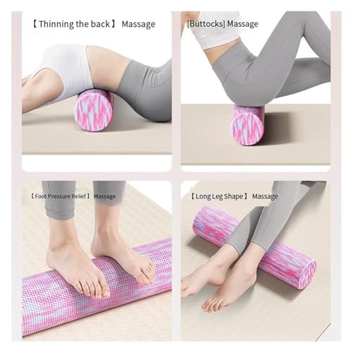 EVA Foam Roller - Beginner-Friendly Solid Textured Massage Roller for Muscle Relaxation, Back Rolling & Fascia Release - Yoga Fitness Tool(Cyan Green,Large) - color: Cyan Green, size: Large