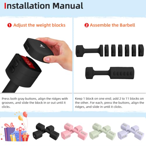 Abahub 2 in 1 Kettlebell & Dumbbell Set, Adjustable Dumbbell for Home Gym - color: Black