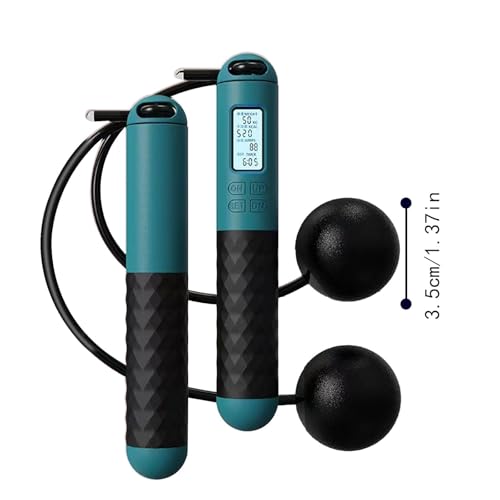 Cordless Jump Rope with Counter, Cordless Jump Rope Weighted, 2 in 1 Skipping Ropes with Lcd Display Counter, Smart Weighted Jump Ropes for Women Men Adult Kids Fitness