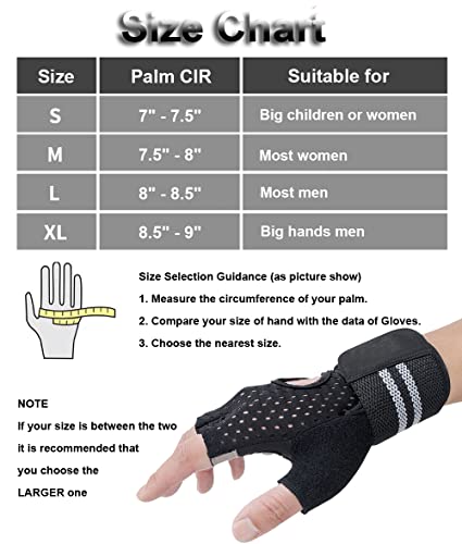 Weightlifting Gym Gloves for Men Women, Breathable Workout Gloves, Anti-Slip Exercise Gloves, Adjustable Wrist Support, Full Palm Protection, Lightweight