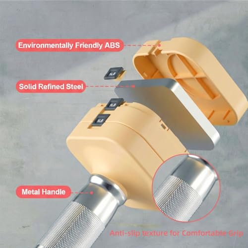 20LB Adjustable Dumbbell Set, 10lb Dumbbells Set of 2, 5 in 1 Free Weights Set, Each 4lb 6lb 8lb 10lb for Women & Men for Home Gym Exercise Workout Strength Training Equipment - color: Beige