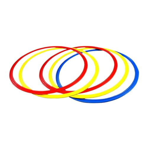 Agility Training Rings, 6-Pack Football Agility Ring Set for Speed Drills, Portable Workout Equipment for Kids & Adults Home Gym Sports Training