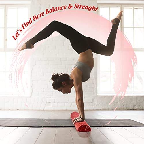Yes4All High-Density EPP Half Round Back Roller Foam, Exercise Foam Roller for Yoga, Pilates & Stretching - 12, 18, 24, 36 inch - color: Red Snow, style: 36 inch