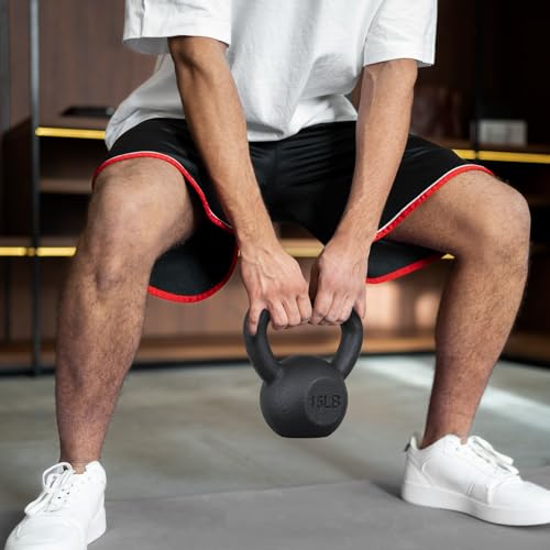 MADOG Kettlebell with Wide Handle, Made of Powder-Coated Solid Cast Iron
