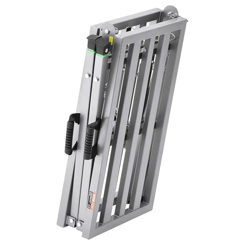 VEVOR Work Platform, 55"x 15" Portable Scaffolding Platform, Folding Steel Step Ladder Adjustable Height 27.5”-45.3”, 800 lbs Load Capacity, Non-Slip Drywall Painting Stool for Cleaning &Washing - size: 55"x 15"