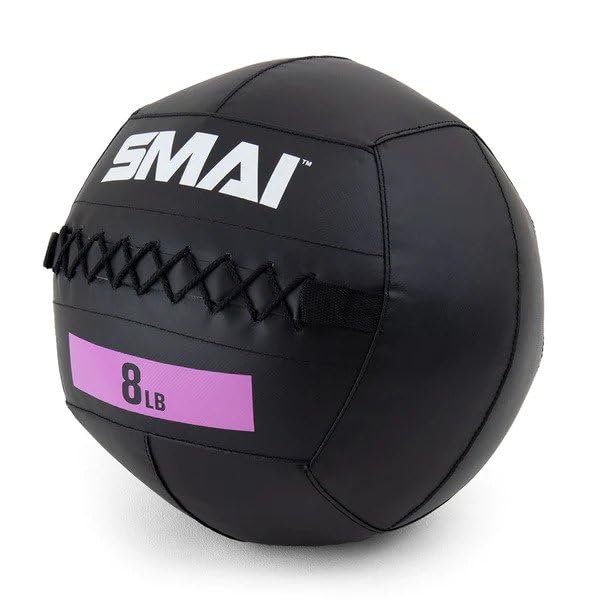 SMAI Weighted Wall Balls, Durable Medicine Balls for Workouts, Exercise Balance and Gym Training in Multiple Sizes with Matte Black Texture.