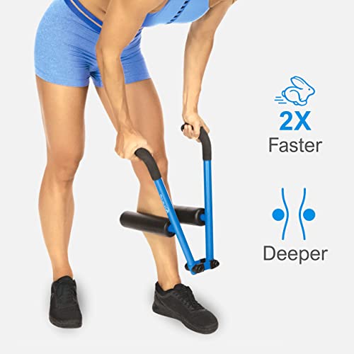 DoubleUP Roller Therapy Kit - Muscle Massager with Lever-Action Pressure Control and Quick-Change Rollers - color: Blue