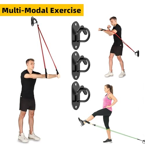 Resistance Band Wall Anchors System, Wall Mount Workout Anchors for Exercise Bands, Space-Saving Home Gym Hooks for Different Levels Strength Training,Fitness