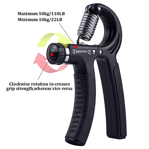 Luxon 2 Pack Hand Grip Strengthener Adjustable Resistance 22-110 Lbs (10-50kg) -Hand Grip Exerciser, Strengthen Grip, Hand Squeezer, Forearm Grip, Hand Exercise, Gripper, Finger Strengthener