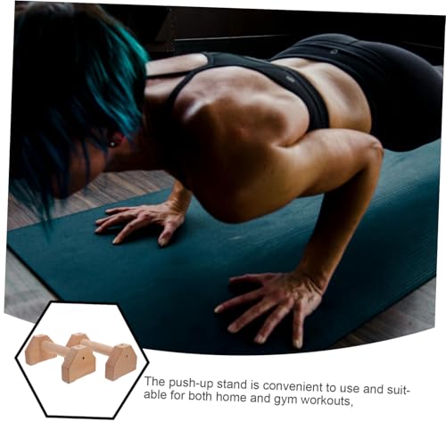 Yardwe Workout Handles Push up Handles for Floor 2pcs Wooden Push up Bar for l Sits Jump Throughs Handstand Pushups and Calisthenics Fitness Wood Parallettes Set