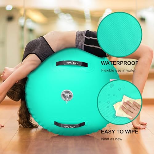 VOFiTNY Gymnastics Air Barrel Tumbling Equipment Back Handspring Trainer - color: Mint nopump, size: 2.6'L x 1.55'D