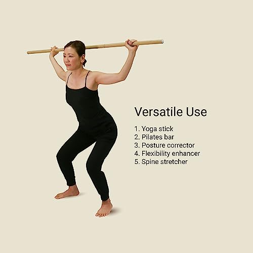HSP 4' & 6' Collapsible Portable Foam Padded and Bendy Yoga Stick and Posture Pole for Deep Stretch, Flexibility, Mobiity Exercises, Balance, and Strength