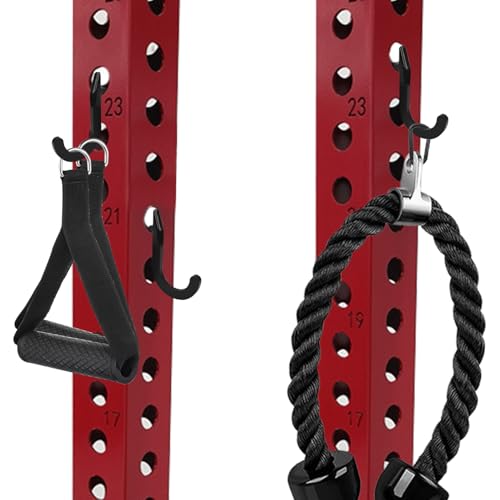 8PSC Power Rack Attachments Hooks,Squat Rack Accessories Hook,DIY Storage Hook for Resistance Bands Barbell Collars and Gym Accessories (2PCS-Black)