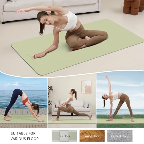Extra Wide & Thick 8mm Yoga Mat, 72"x31.5" - color: Grass Green
