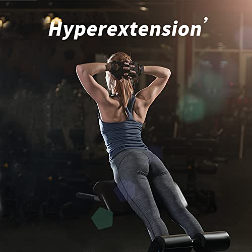 Roman Chair Back Extender - Angle & Height Dual Adjustable Hyperextension Bench for Home Gym - Adjustable Back Exercise Machine Fitness Equipment