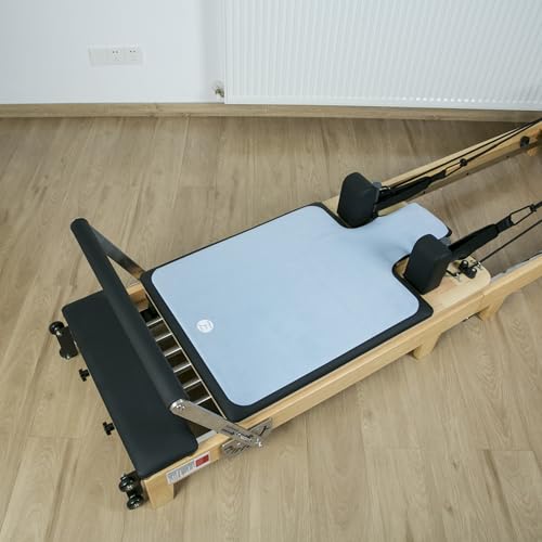 Echome Non-Slip Pilates Reformer Mat with Mesh Bag – Sweat-Wicking, Lightweight, Fits Balanced Body/Merrithew/Aeropilates (38"x22") - color: Dusty Blue