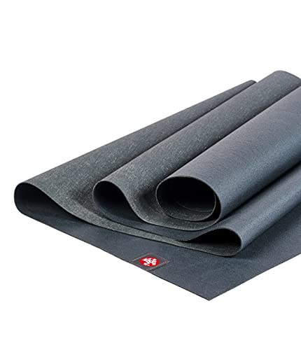 Manduka eKO SuperLite Yoga Mat - 1.5mm Natural Rubber | Foldable & Travel Friendly | Soft Textured Surface | Eco-friendly - color: Charcoal, size: 71" x 24"