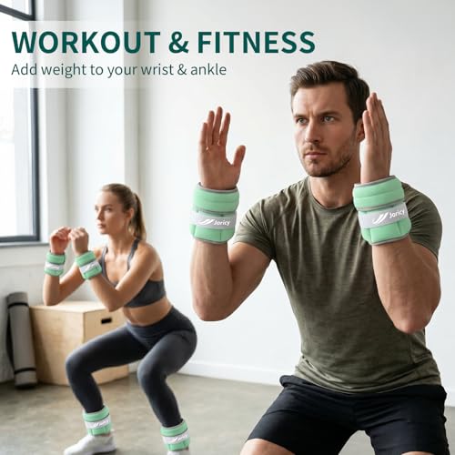 Adjustable Ankle Weights for Women Men A Pair of 1-3/4/5/6/8/10/20LBS - color: Green