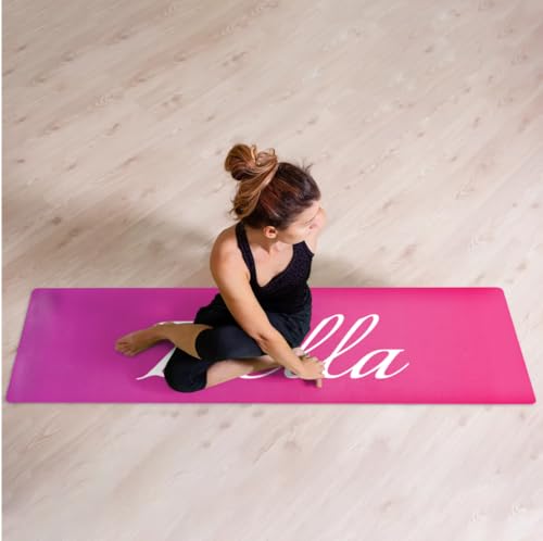 Custom Name Yoga Mat,Personalized Travel Yoga Exercise Mat,Non Slip,Perfect for Kids & Adults,Gradient Color D Series - color: Style 19