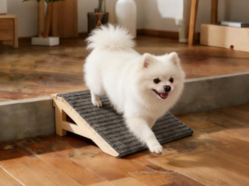 1-Pack Dog Stairs Ramp for Small & Aged Dogs - Wooden Anti-Slip Pet Steps, Low-Angled Dog Assist Ramp for Indoor & Outdoor, 4.2in, Slant Board Calf Stretcher & Footrest, Patio/Home/Office 3-in-1 Use - size: 1 Pack