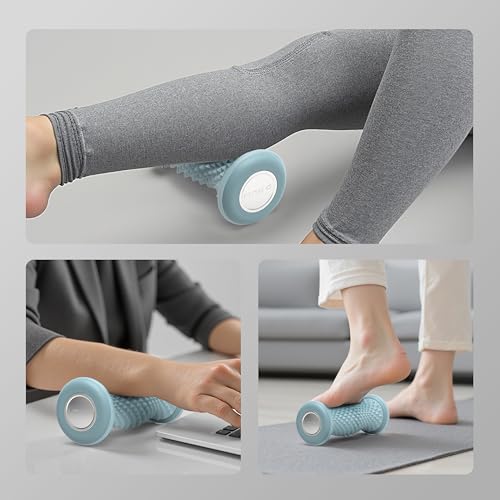 Foot Roller Massager for Plantar Fasciitis Relief, Portable Silent Deep Tissue Massager Tool for Arch and Heel Pain-Blue - color: Blue