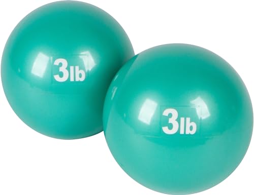 Trademark Innovations Weighted Toning Exercise Ball - Set of 2 - color: Green, size: 3lbs