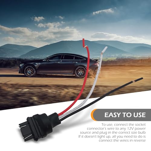 2 PCS 3157 Bulb Male Sockets Male Adapter, 12V-24V Waterproof Heat-resistant Connector Harness, for Turn Signals, Universal for Most Cars Trucks SUVs Vans (Black)