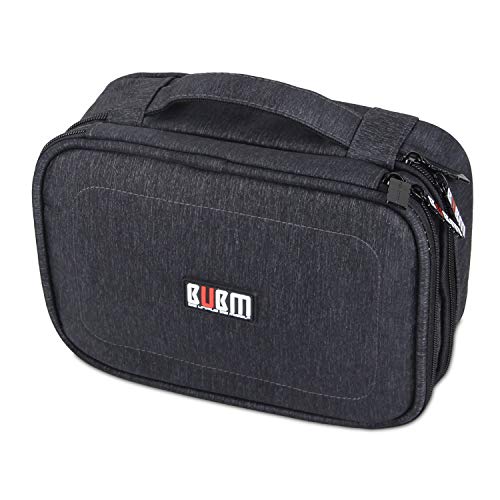BUBM Electronic Organizer, Double Layer Travel Gadget Carry Bag for Cables, Plugs, Earphone, Flash Hard Drive and More--a Sleeve Pouch for iPad Mini(Medium, Black) - size: Medium- For 7.9" iPad Mini