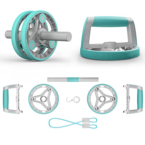 Elevens Ab Roller Wheel for Training Abdomen & Core Strength, 14-in-1 Exercise Equipment for Abs Workout at Home Gym Fitness Yoga for Women(Green)