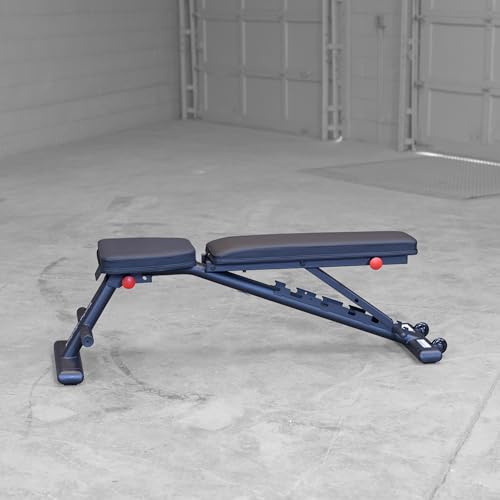 Body-Solid (GFID225B) Adjustable Weight Bench for Full Body Workout, 7-Position Easy Ladder Adjustment, No Assembly Required, with Incline, Decline & Flat Settings, Black