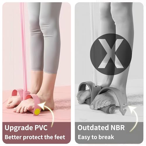 Multifunction Tension Rope - 6-Tube Elastic Pedal Resistance Band with Handle for Abdomen/Waist/Arm/Leg Stretching Slimming Training