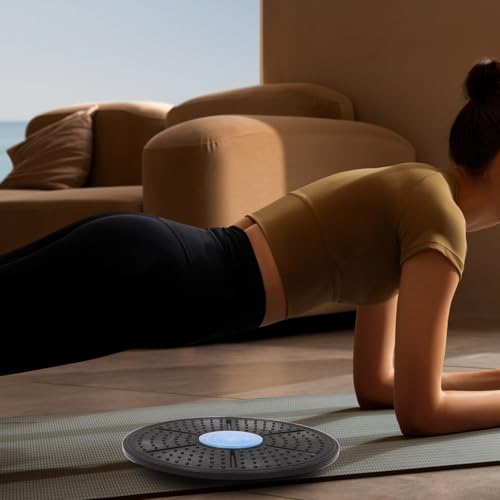 Balance Board Step Platform Wobble Board for Training Fitness Balance with Non-slip Surface Blue Maze Pattern for Home Exercise and Core Stability