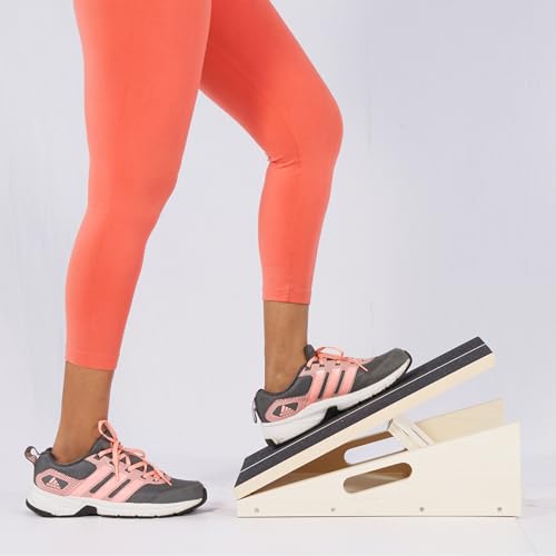 flybold Slant Board Calf Stretcher - Adjustable Incline Boards for Achilles, Non Slip Calf Stretch Board Includes Spiky Massage Ball for Foot Health and Resistance Tube for Plantar Fasciitis