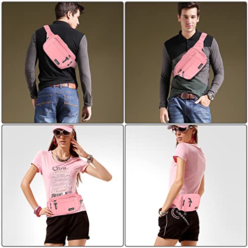 CXWMZY Fanny Packs For Women & Men Waist Pack Hip Bum Bag with Multi-Pockets Large Capacity Waterproof Casual Bum Bag for Disney Traveling Casual Cycling Running Hiking (Pink) - color: Pink
