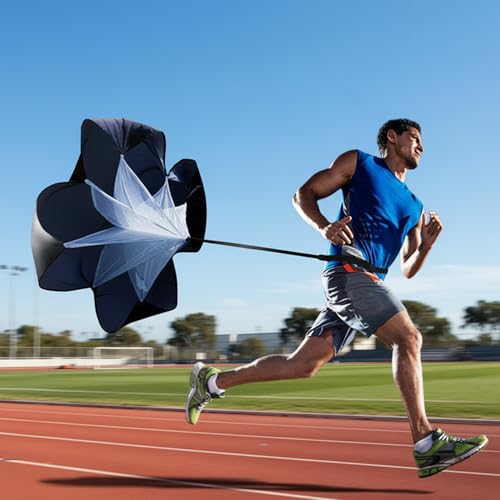 Running Speed Training: 56" Parachute with Adjustable Strap, Speed Chute Resistance Parachute for Speed and Acceleration Training Fitness Explosive Power Training, Free Carry Bag - color: Black