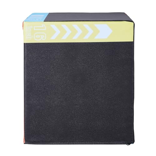 VEVOR 3 in 1 Plyometric Jump Box, Cotton Plyo Box, Platform & Jumping Agility Box, Anti-Slip Fitness Exercise Step Up Box for Home Gym Training, Conditioning Strength Training, Multiple Sizes, Black - size: 20"x18"x16"