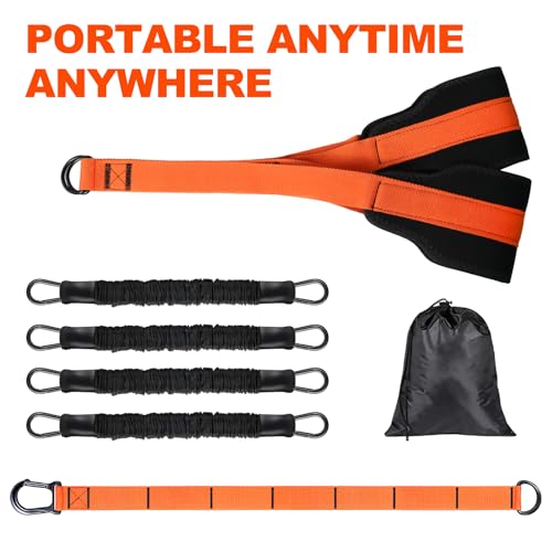 Pull Up Assistance Bands 65-260lbs, 4 Heavy Duty Pull Up Resistance Bands with Fabric Feet/Knee Rest for Pull Up Bar, Body Strength Training, Home Gym Fitness