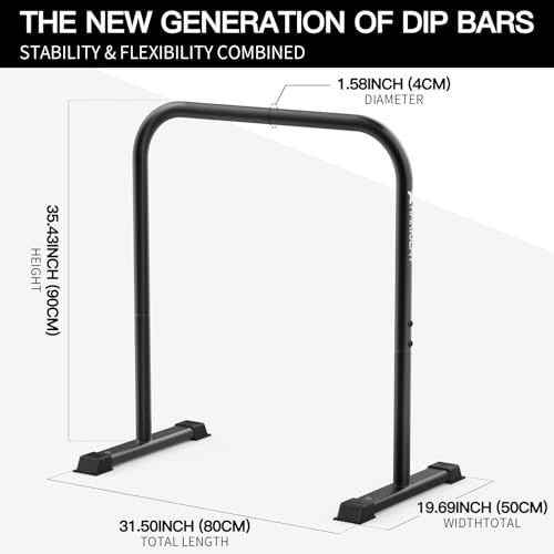 KAKICLAY 2026 Upgrade World's Best Strongest Premium Dip Bars with Adjustable Ultra-Stable Settings & Non-Slip Feet - USA Original Patent, USA Designed, USA Shipped, USA Warranty