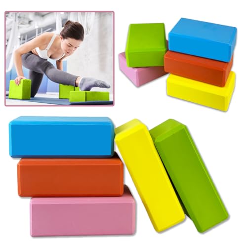 5 Pcs Foam Yoga Blocks,Eva Yoga Blocks Bulk,Colorful Non-Slip and Sturdy Foam Yoga Block for Stretching,Pilates,Men and Women Flexibility Training