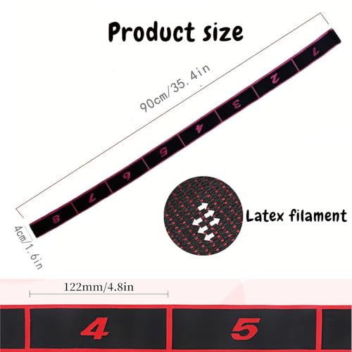 (2Pcs) Numbered Resistance Bands for Glutes & Yoga, Adjustable Pull Rope for Full Body Workout, Arm Leg Exercise Equipment for Home Gym Training(Red&Purple