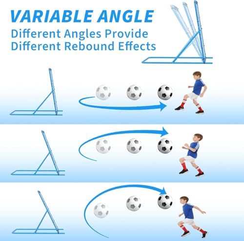 Adjustable Soccer Rebounder Net & Goal – Durable Steel Frame, Multi-Sport Bounce Back Trainer, Portable Quick Setup – Ideal for Youth & Adults, Passing & Firing Practice – 4x4 FT Size