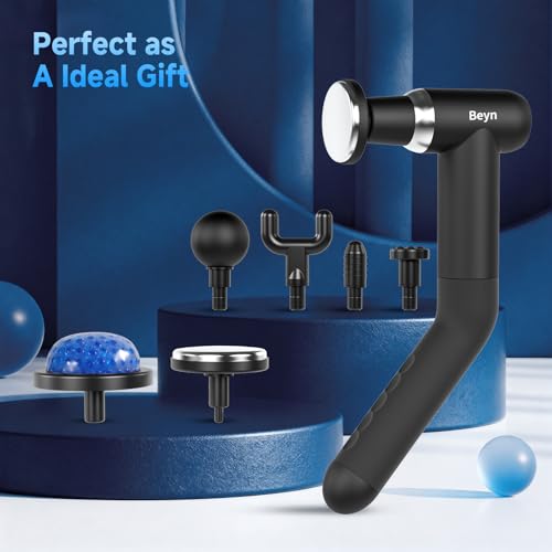 Hot and Cold Fascia Gun - Deep Tissue Massage Gun, Used for Relieving Pain in The Back/Muscles of The Neck/Body, with 6 Massage Heads, LCD Display, Detachable Extended Handle
