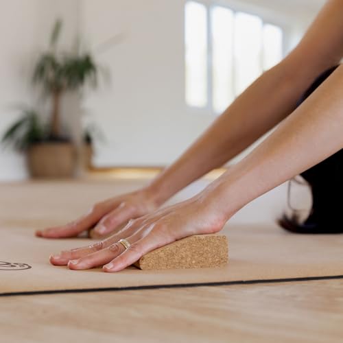 Yoga-Mad Mini Pair of Cork Wedges, Pack of 2 Pocket Size Wedge Blocks, Eco Friendly Natural Material for Beginners and Professionals in Yoga